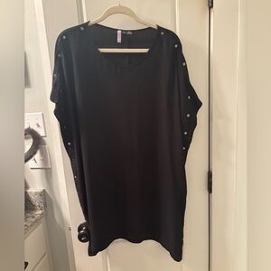 Black Button-Detail Women's Dress